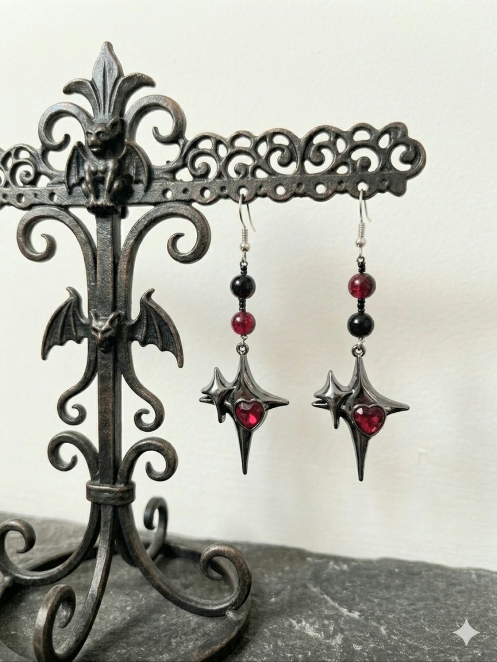 Handcrafted One Of A Kind Star Dangle Earrings
